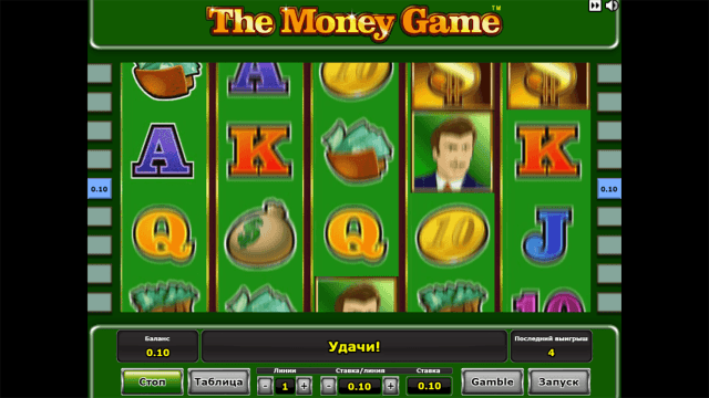 Характеристики слота The Money Game 10