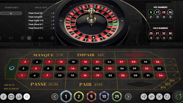 Игровой интерфейс French Roulette 9