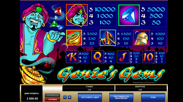 Бонусная игра Genie's Gems 8