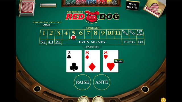 Игровой интерфейс Red Dog Progressive 5
